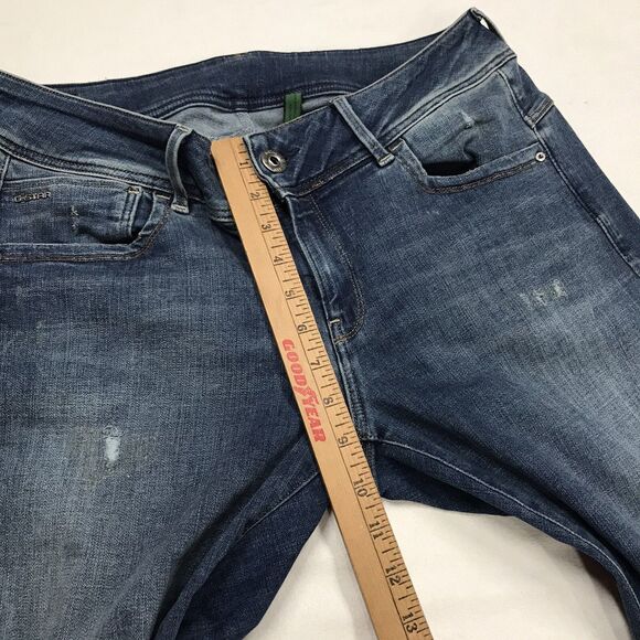 G STAR RAW Lynn Jeans Women 34x32 (32x31 actual) Mid Super Skinny Slim Distress - Picture 15 of 16